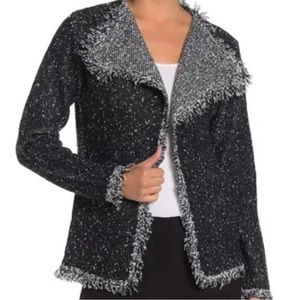 Max Studio Black Grey Marled Knit Sweater, Size XS